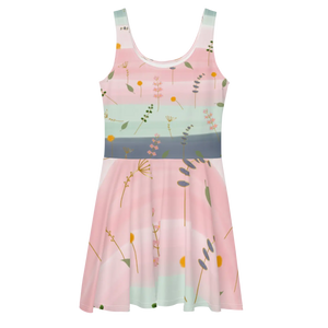 Skater Dress – Simple Flower Pattern - Dipaliz - Dresses - Xs