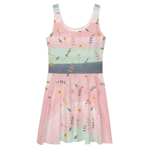 Skater Dress – Simple Flower Pattern - Dipaliz - Dresses - Xs