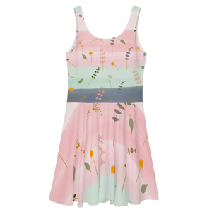 Skater Dress – Simple Flower Pattern - Dipaliz - Dresses - Xs
