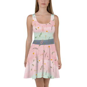 Skater Dress – Simple Flower Pattern - Dipaliz - Dresses - Xs