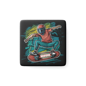 Skateboard Porcelain Magnet - Vibrant Color Reproduction - Dipaliz - White / 2’’ x / Square - Home Decor
