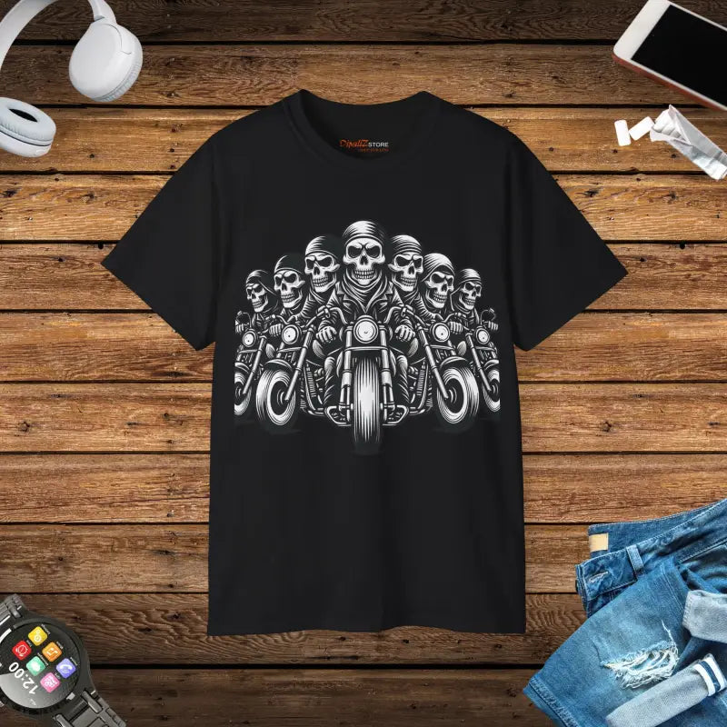 Ride Bold: Unisex Ultra Cotton Skeleton Motorcycle Tee - Black / s T-shirt