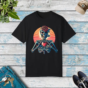 Skeleton Heart Tee - Bold Comfort Colors Design - Dipaliz - Black / s - T-shirts