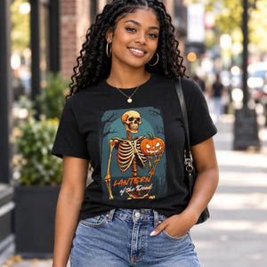 Dipaliz cool skeleton t-shirt jack o’ lantern cotton tee - t-shirts