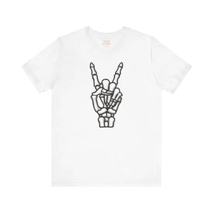Spooky Skeleton Peace Tee - Soft Cotton Chic - Dipaliz - T-shirts