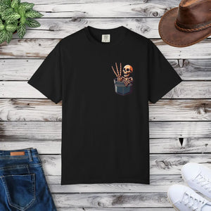 Funny T-shirt - Skeleton in a Pocket Cotton Tee - Dipaliz - T-shirts