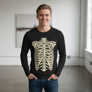 DipaliZ skeleton long sleeve tee in 100% brushed polyester, Black