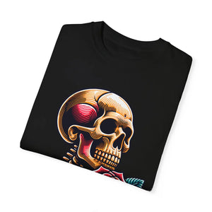 Edgy Skull with Rose Tee - Soft Cotton Skeleton - Dipaliz - T-shirts