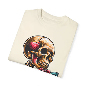 Edgy Skull with Rose Tee - Soft Cotton Skeleton - Dipaliz - T-shirts