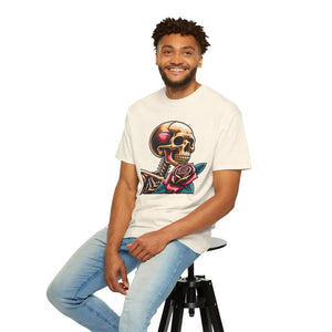 Edgy Skull with Rose Tee - Soft Cotton Skeleton - Dipaliz - T-shirts