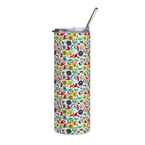 Colorful Fishes Skinny Tumbler - 20oz Stainless Steel - Dipaliz - Tumblers