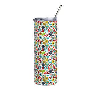 Colorful Fishes Skinny Tumbler - 20oz Stainless Steel - Dipaliz - Tumblers