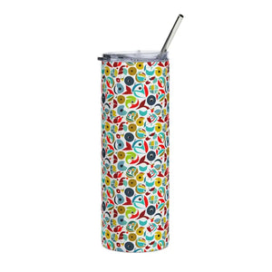 Skinny Tumbler with Color Matching Straw 20oz Tapered - Dipaliz - White / Tumblers