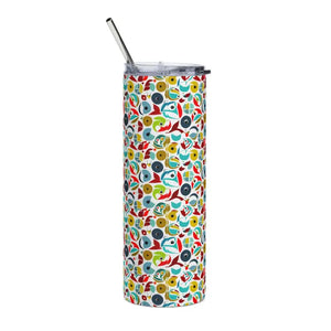 Skinny Tumbler with Color Matching Straw 20oz Tapered - Dipaliz - White / Tumblers