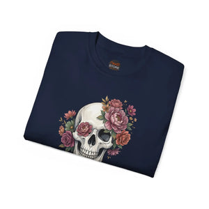 A Skull with Flowers T-shirt Unisex Ultra Cotton Tee - T-shirts