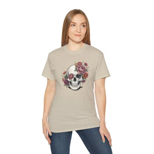 A Skull with Flowers T-shirt Unisex Ultra Cotton Tee - T-shirts
