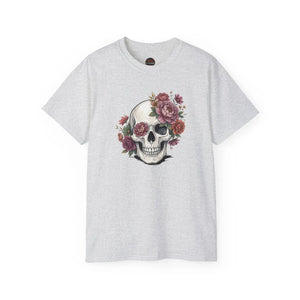 A Skull with Flowers T-shirt Unisex Ultra Cotton Tee - T-shirts