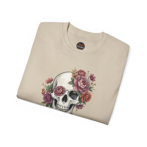 A Skull with Flowers T-shirt Unisex Ultra Cotton Tee - T-shirts