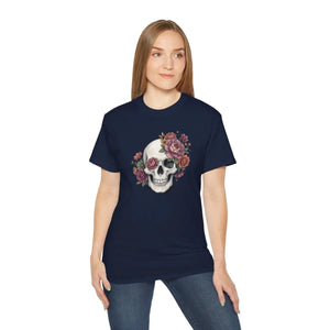 A Skull with Flowers T-shirt Unisex Ultra Cotton Tee - T-shirts