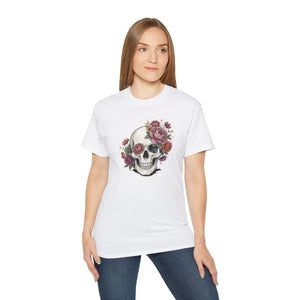 A Skull with Flowers T-shirt Unisex Ultra Cotton Tee - T-shirts