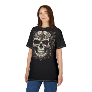 Skull Mandala Tee, Gothic Graphic T-shirt - T-shirts