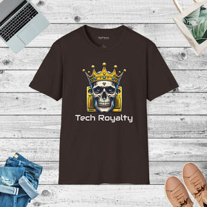Soft-style Cotton Tee - Tech Royalty Skull - Dipaliz - Clothing Tops