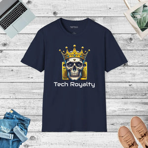 Soft-style Cotton Tee - Tech Royalty Skull - Dipaliz - Clothing Tops
