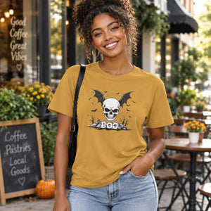 DipaliZ Winged Skull Heavy Cotton Tee Halloween Style