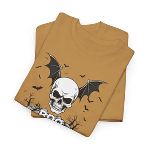 Heavy Cotton Tee - Winged Skull Halloween Crew Neckline - Dipaliz - T-shirts