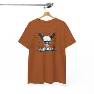 Heavy Cotton Tee - Winged Skull Halloween Crew Neckline - Dipaliz - T-shirts