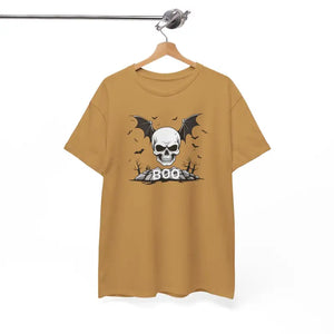 Heavy Cotton Tee - Winged Skull Halloween Crew Neckline - Dipaliz - T-shirts