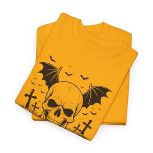 Skull Flight Unisex Heavy Cotton Tee Halloween Wings - Dipaliz - T-shirts