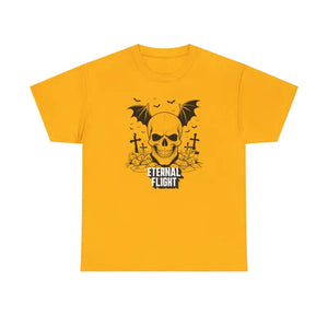 Skull Flight Unisex Heavy Cotton Tee Halloween Wings - Dipaliz - T-shirts