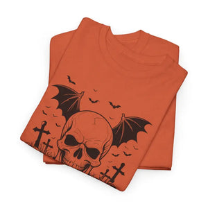 Skull Flight Unisex Heavy Cotton Tee Halloween Wings - Dipaliz - T-shirts