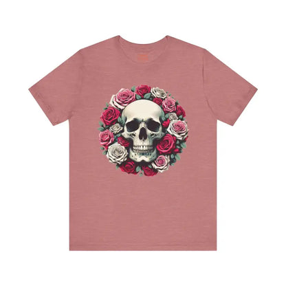 Halloween Unisex Jersey Tee: Skulls & Roses Vibe - T-shirt