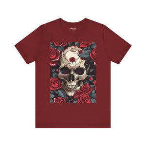 Unisex Jersey Short Sleeve Tee Skulls Roses Wings Halloween - Dipaliz - T-shirts