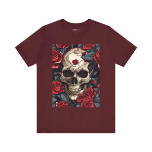 Unisex Jersey Short Sleeve Tee Skulls Roses Wings Halloween - Dipaliz - T-shirts