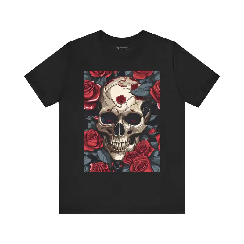 Halloween Vibes with Skulls & Roses Short Sleeve Tee - T-shirt