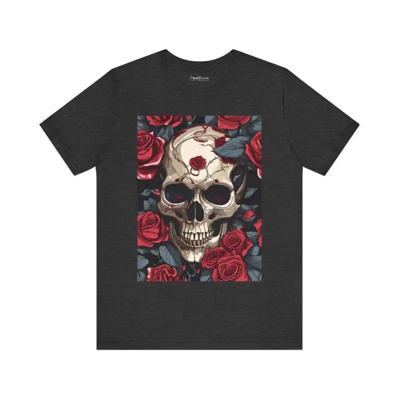 Halloween Vibes with Skulls & Roses Short Sleeve Tee - T-shirt