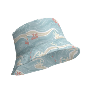 Sky Blue Reversible Bucket Hat Coastal Summer - Dipaliz - Hats
