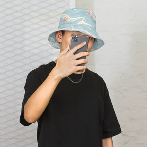 Sky Blue Reversible Bucket Hat Coastal Summer - Dipaliz - Hats