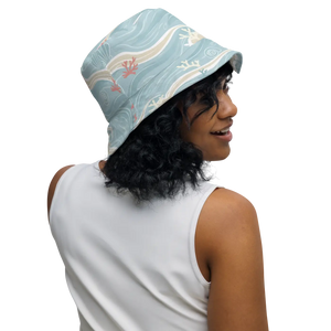 Sky Blue Reversible Bucket Hat Coastal Summer - Dipaliz - Hats