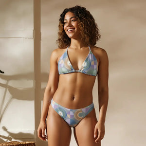 Sky Cloud Recycled String Bikini Top | Upf50+ Padded - Swimwear Tops - Xs