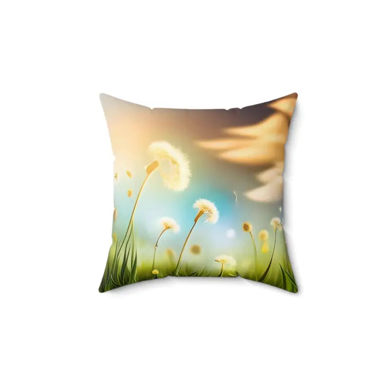 Dazzle your Space with Dandelion Polyester Square Pillows - 14’’ × Home Decor