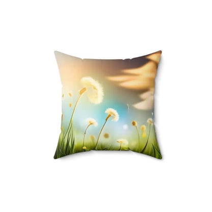 Dazzle your Space with Dandelion Polyester Square Pillows - 14’’ × Home Decor