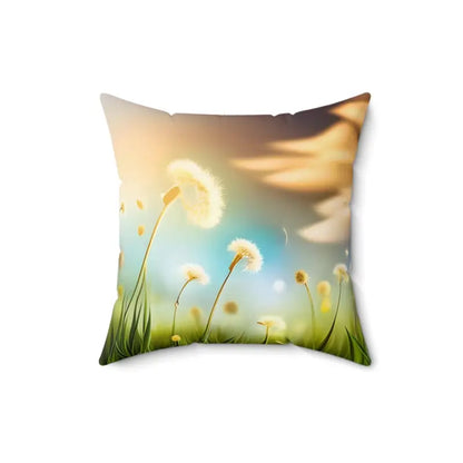 Dazzle your Space with Dandelion Polyester Square Pillows - 16’’ × Home Decor