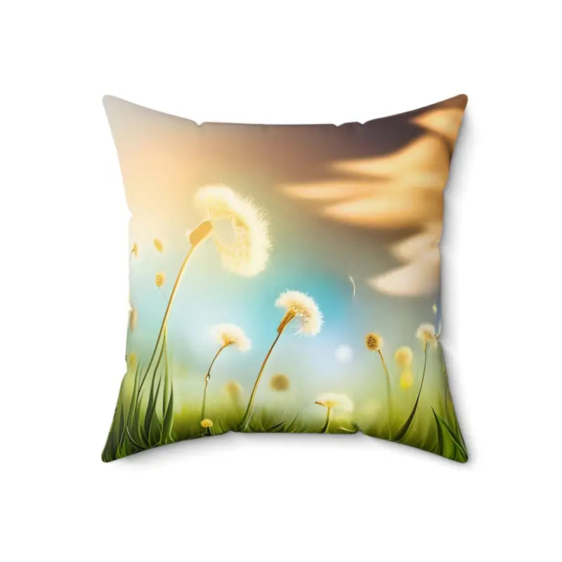 Dazzle your Space with Dandelion Polyester Square Pillows - 18’’ × Home Decor