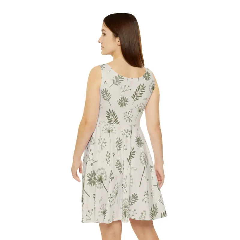 Turn Heads in the Ultimate Floral Foliage Skater Dress! - Dresses