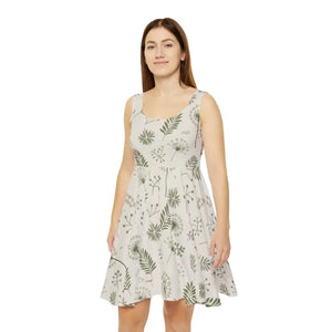 Floral Foliage Skater Dress Ultimate Comfort Style - Dipaliz - s - Dresses