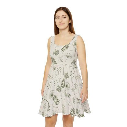 Turn Heads in the Ultimate Floral Foliage Skater Dress! - s Dresses